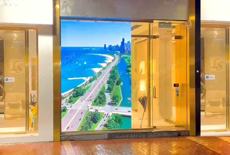 Tela de janela colorida P2.5 HD interna Hong Kong um projeto de loja